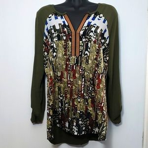 Gorgeous patterned olive green shirt